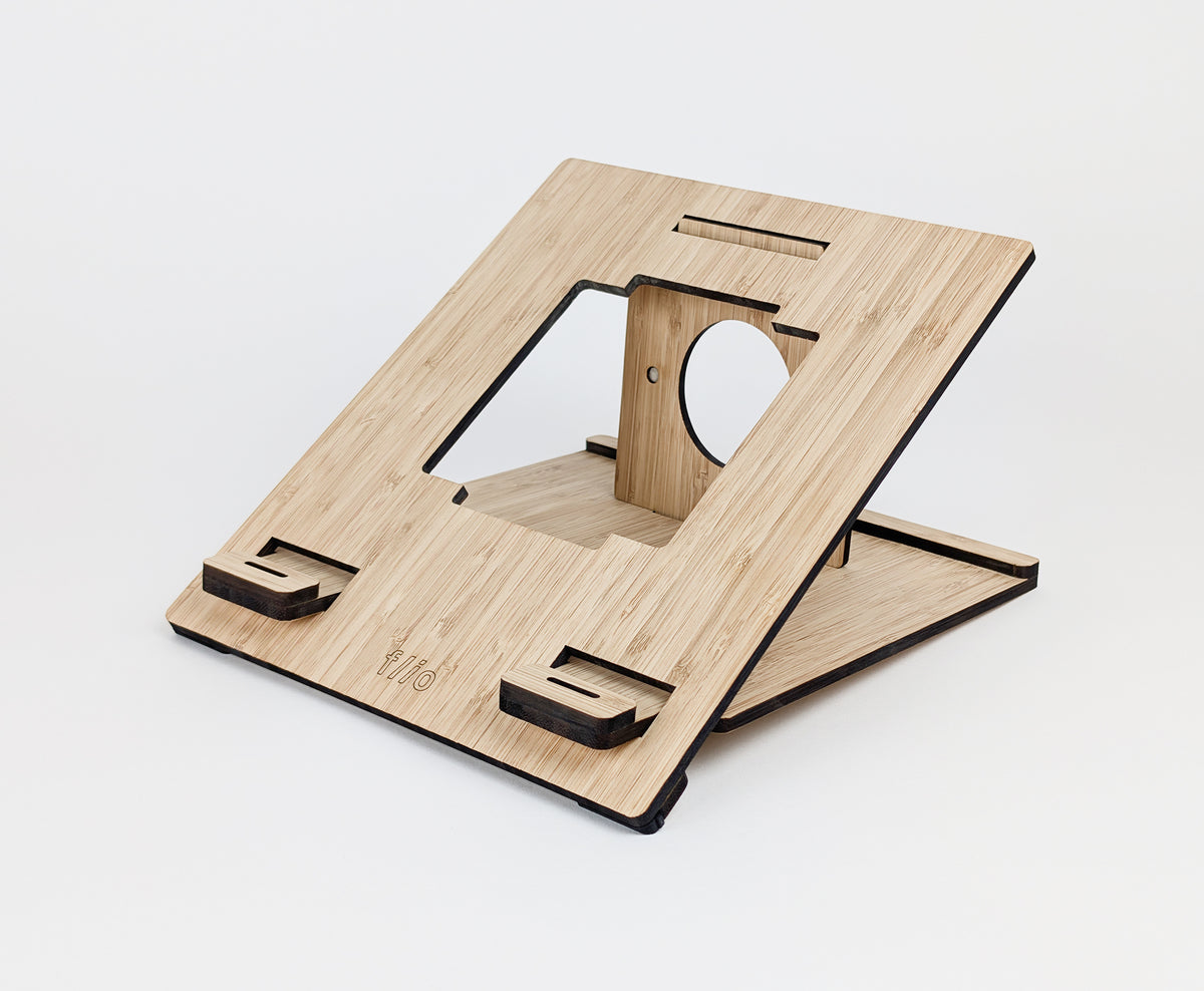 FLIO AIR portable bamboo laptop stand, product view 1
